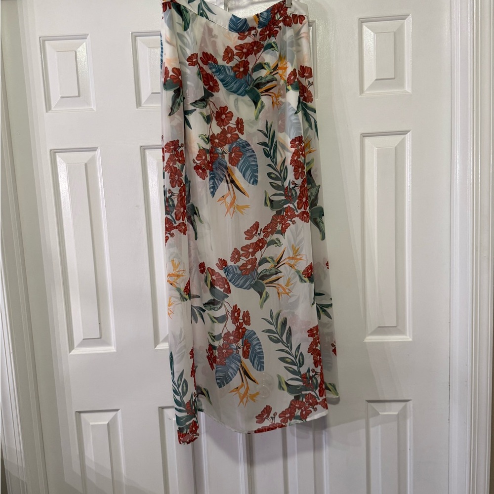 Guess White Floral Maxi Skirt